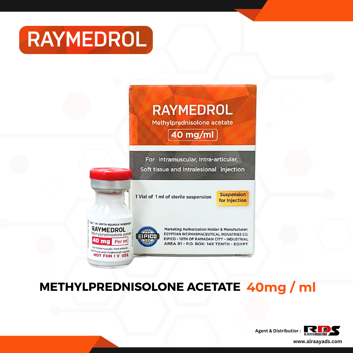 Raymedrol Methylprednisolone Acetate 40mg / ml