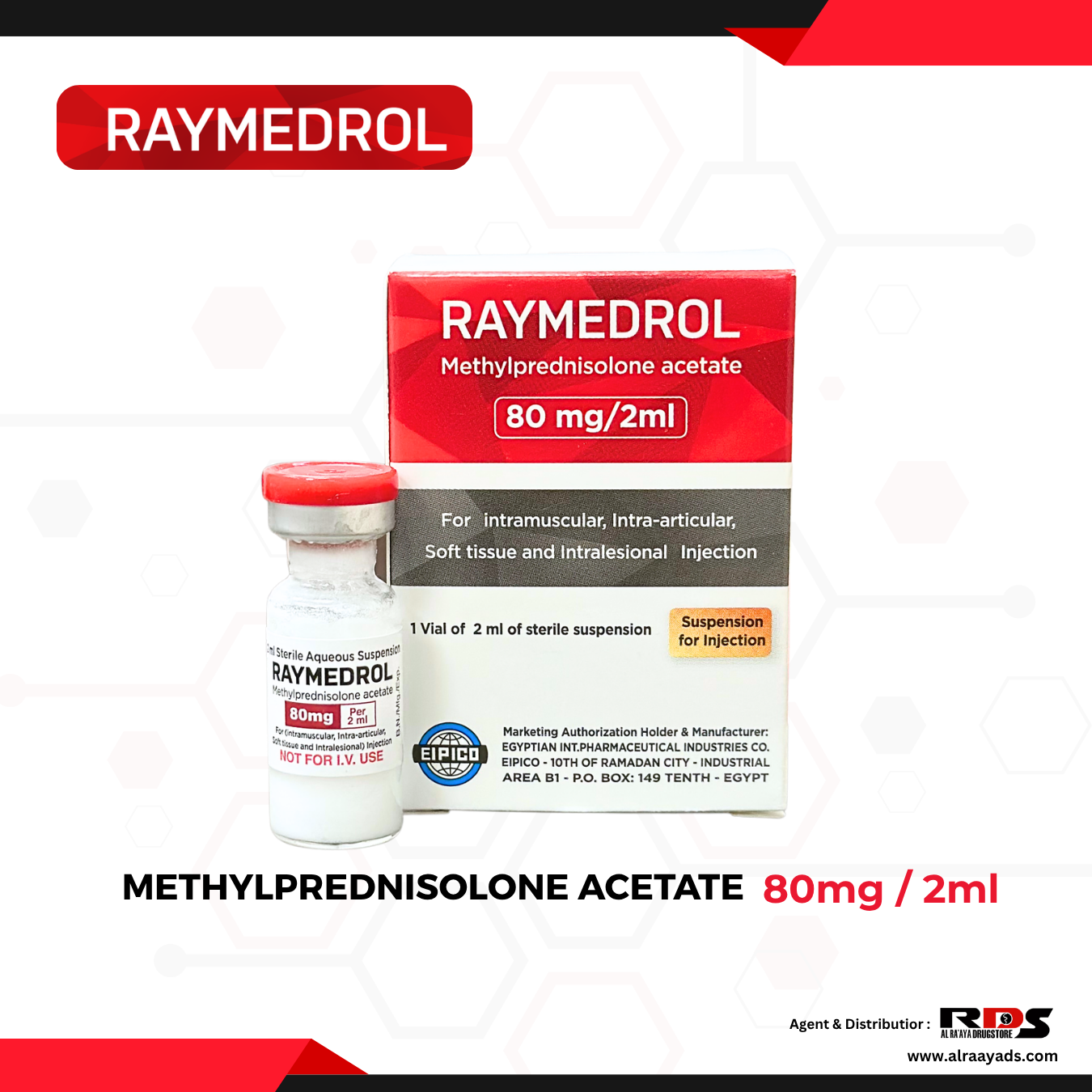 Raymedrol Methylprednisolone Acetate 80mg / 2ml